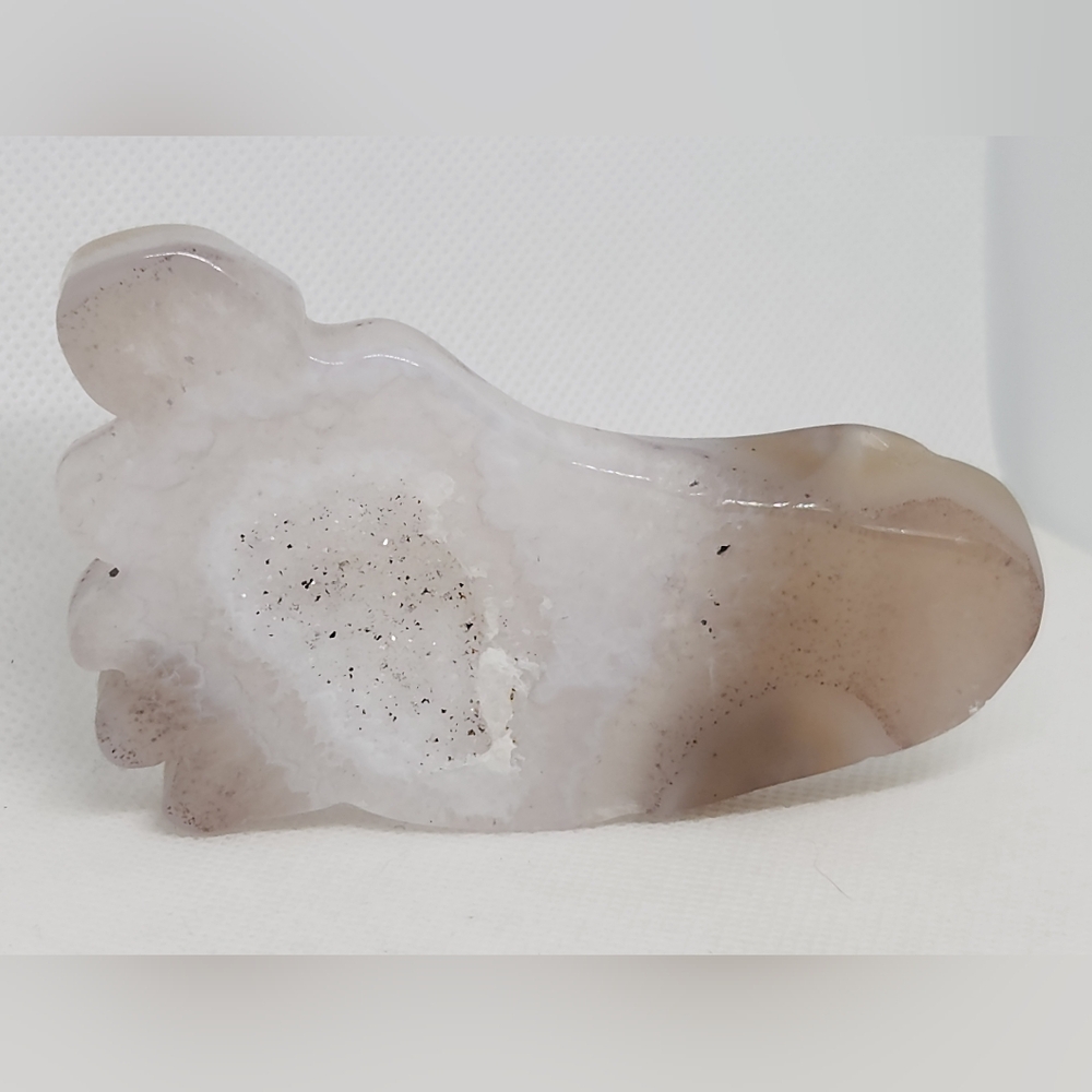 Druzy Agate Foot Carving – Crystal Foot Sculpture – Natural Druzy Agate – Reiki